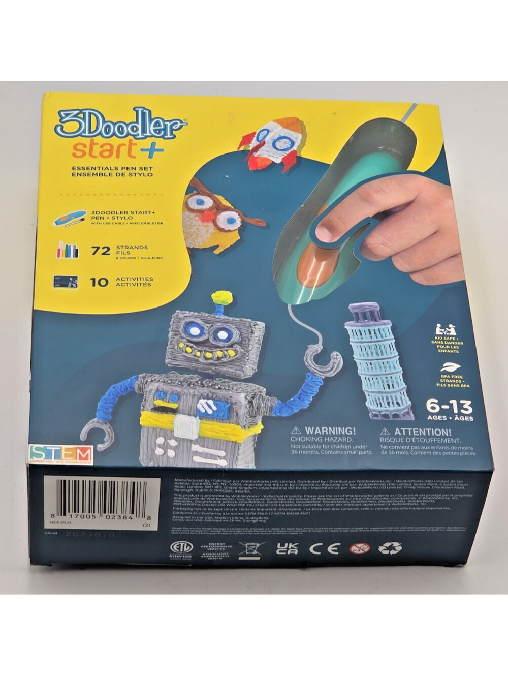 3Doodler Start+ Essentials 3D Printing Pen Set 72 Strands STEM Kids SPLUS OEM